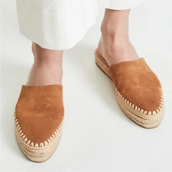 Sam Edelman Austin Suede Tan Espadrille Mules Size 8.5 - Picture 1 of 8